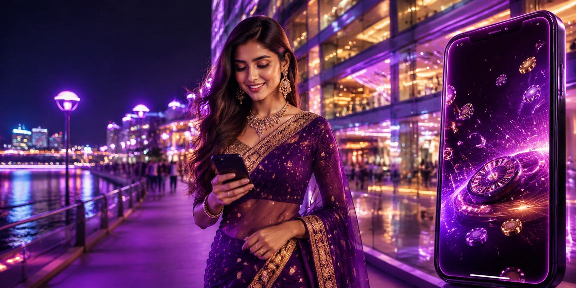 A user playing casino games on mobile at a night market in Barishal