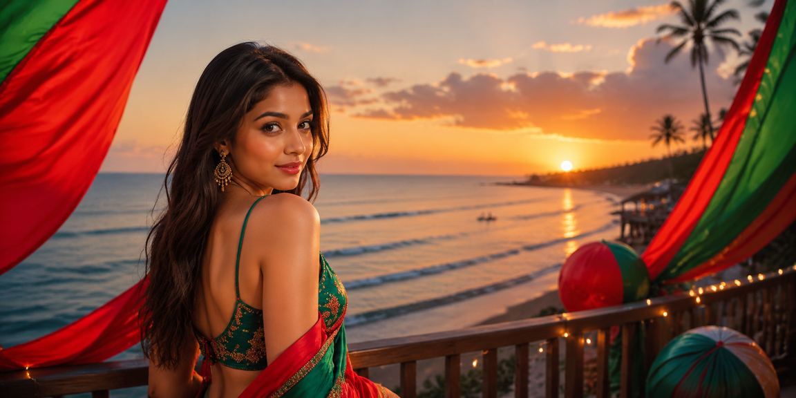 সেন্ট মার্টিনে লাল-সবুজ পতাকার সামনে ক্রিকেট বেটিং উপভোগ করছেন একজন বাংলাদেশি খেলোয়াড়