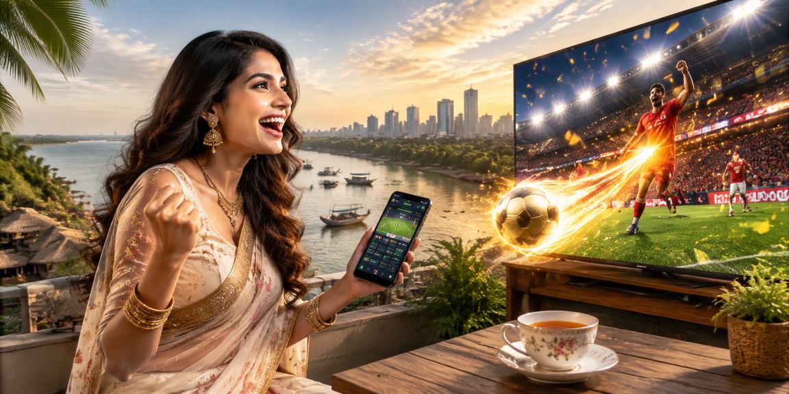 A Bangladeshi model playing casino games on mobile in the Sundarbans region
